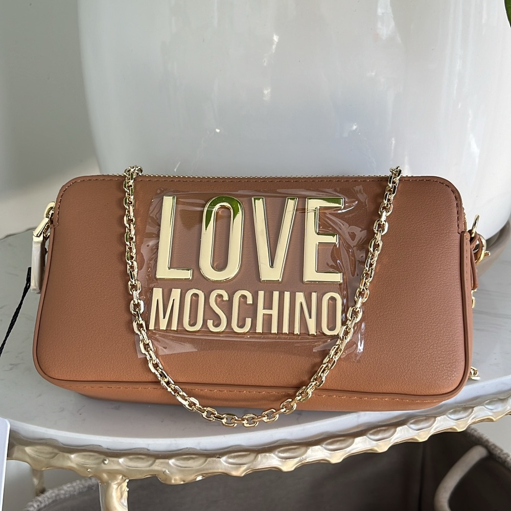 Love Moschino Brown Chain Shoulder Bag